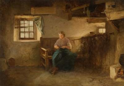 Interior with Seated Woman by English School